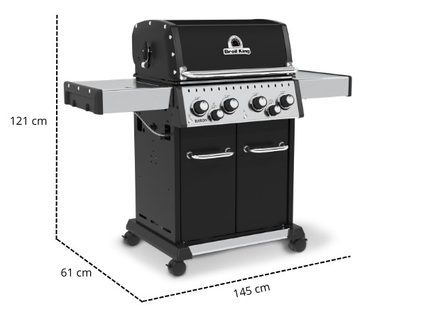Wymiary grilla gazowego Broil King Baroon 490