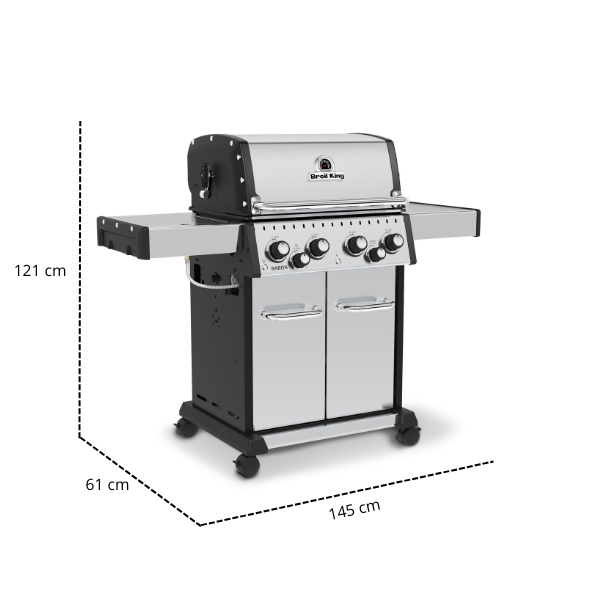 Wymiary grilla gazowego Broil King Baroon 440